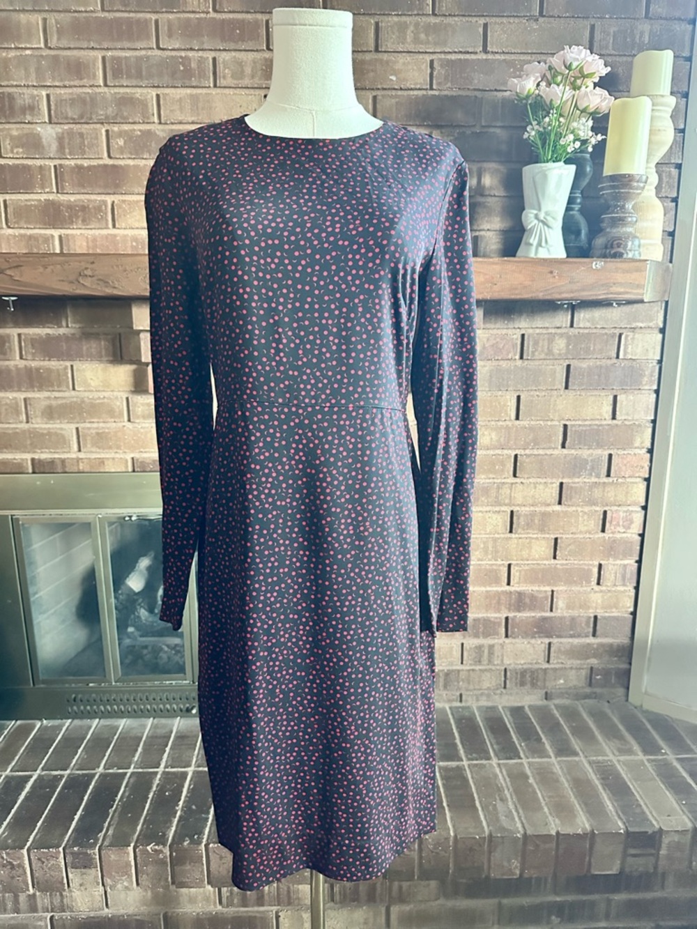 Diane von Furstenberg DVF Cleo Moon Dot Black Dress 6 Dark Academia